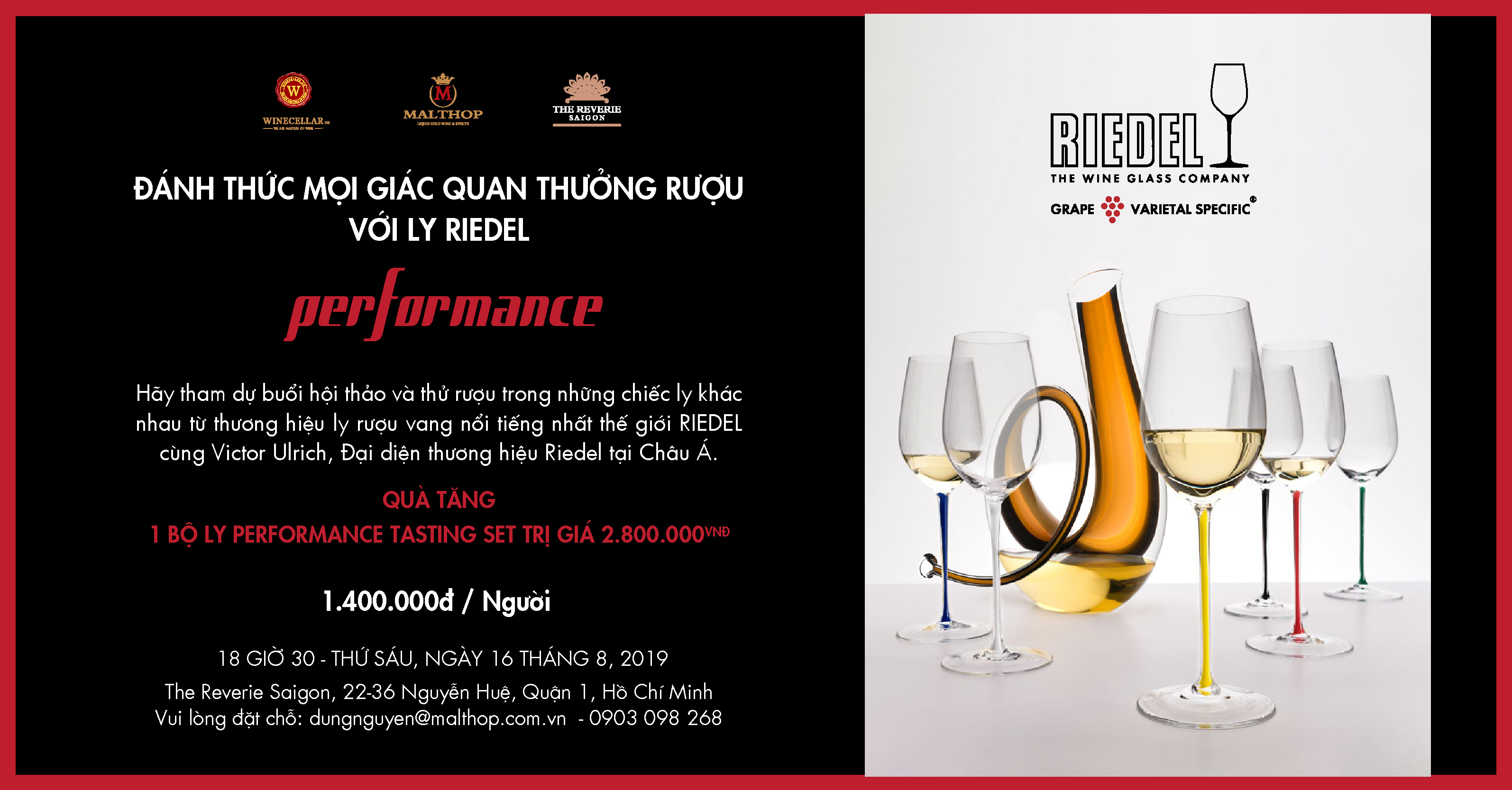 HCMC | Đánh Thức Mọi Giác Quan Thưởng Rượu Với Ly Riedel