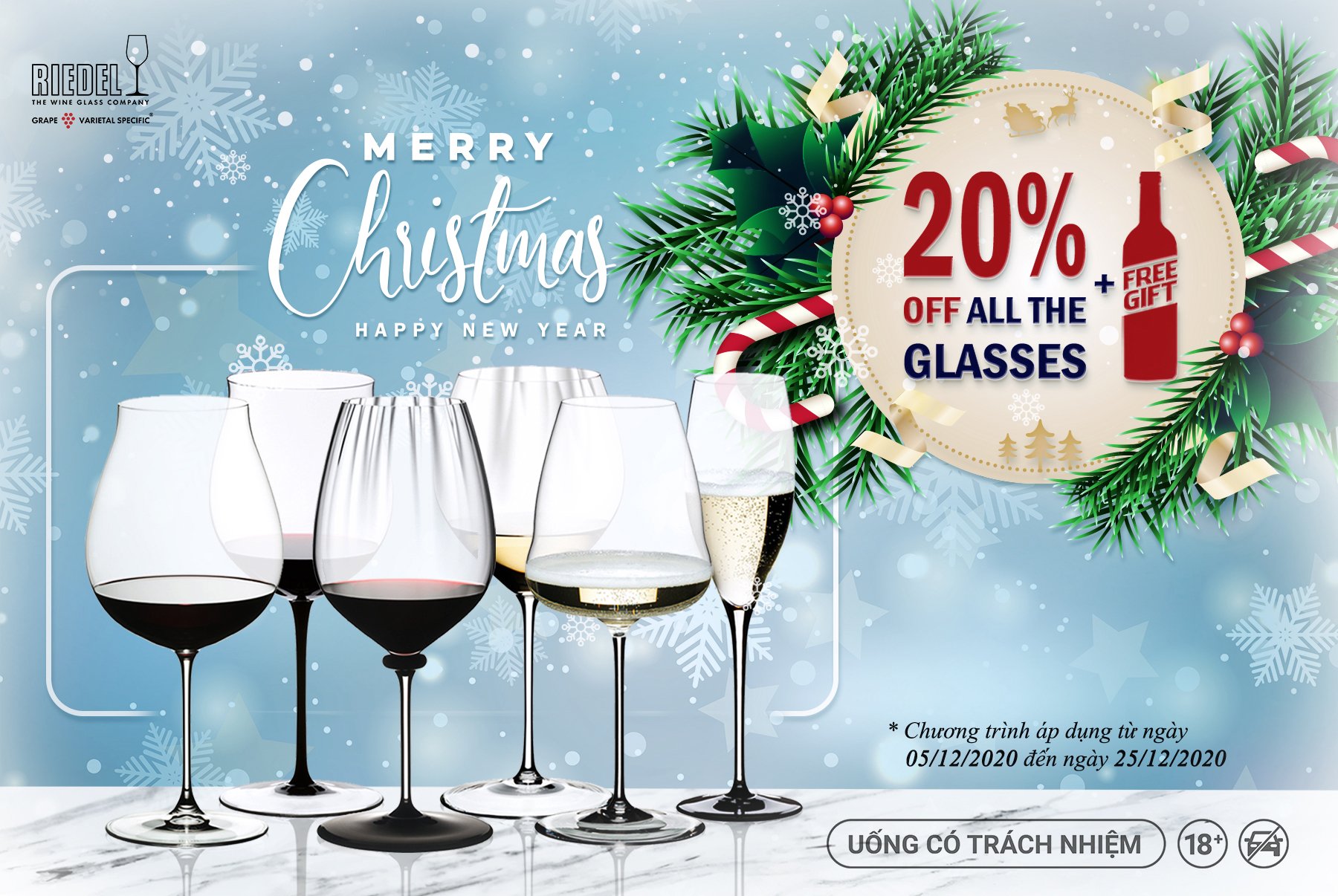 MERRY CHRISTMAS – 20% OFF ALL THE GLASSES